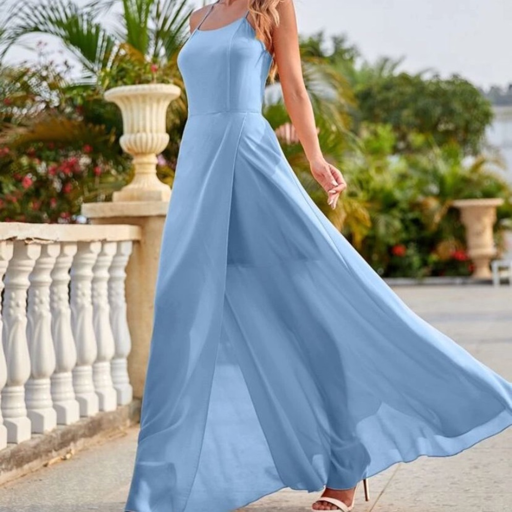 Sky Blue Chiffon Maxi Dress - New/Never worn